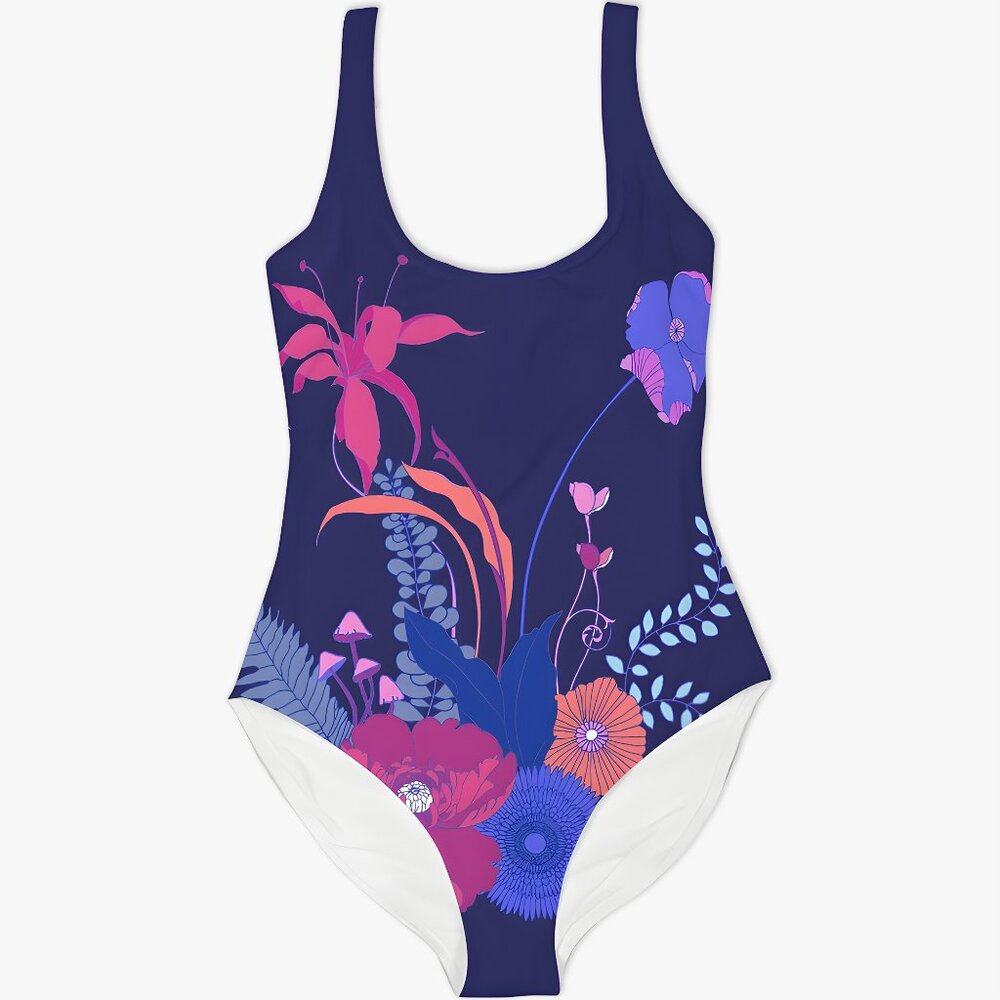 Navy Floral One Piece